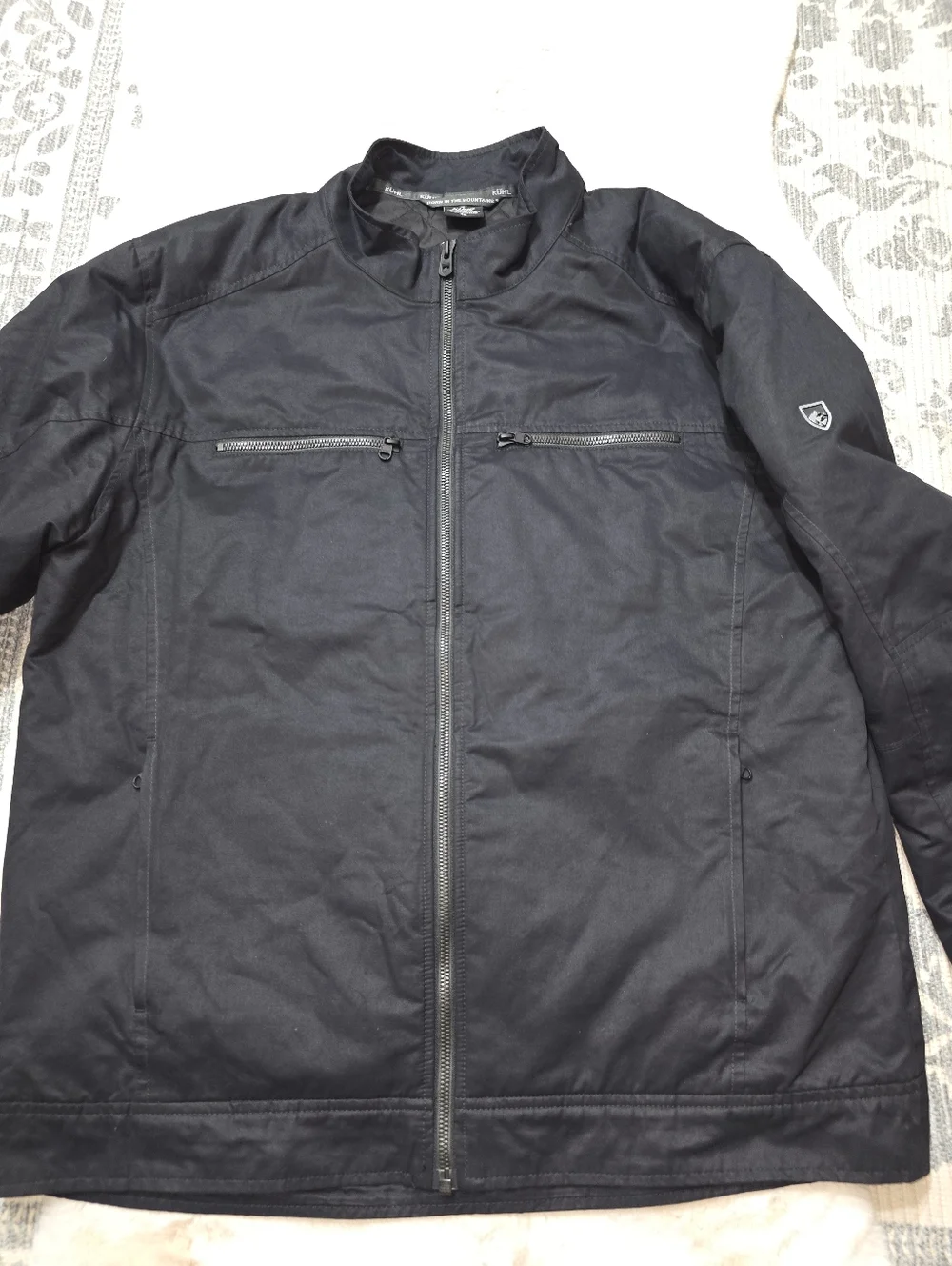 Kuhl Kaffe Racer Jacket Bomber Black Mens XL - Picture 6 of 10